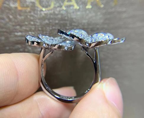 18k Rose Gold Custom Brand Frivole Rings 112 diamonds Frivole Between The Finger Ring OEM