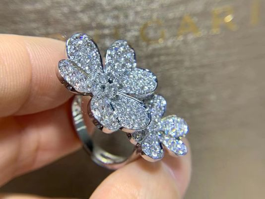 18k Rose Gold Custom Brand Frivole Rings 112 diamonds Frivole Between The Finger Ring OEM