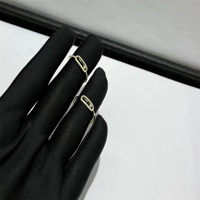 Custom Jewelry 18k Gold Rings Lucky Move AU750 Gold Diamond Ring