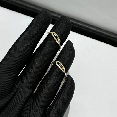 Custom Jewelry 18k Gold Rings Lucky Move AU750 Gold Diamond Ring