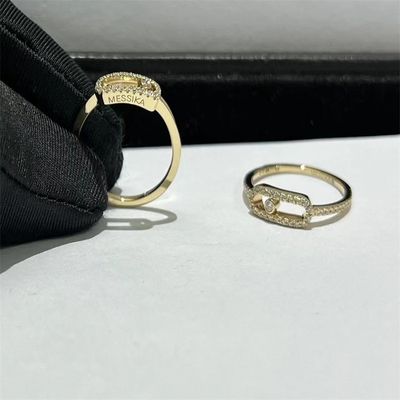 Custom Jewelry 18k Gold Rings Lucky Move AU750 Gold Diamond Ring