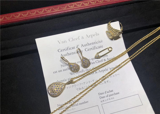  Full Diamond 18K Gold Necklace / Bracelet / Earrings For Women