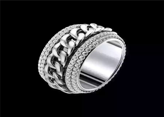 Piaget 18K Gold Diamond Ring , Luxury 18K White Gold Diamond Band diamond jewelry factory