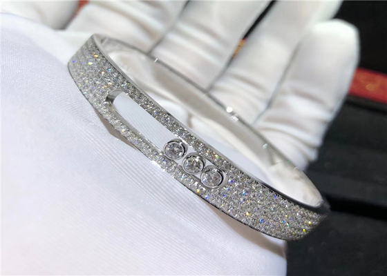 Authentic 18K White Gold  Full Diamond Bracelet For Girlfriend / Wife