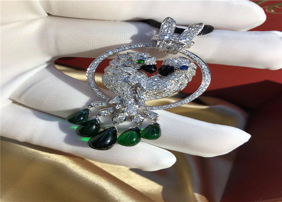 18K White Gold Diamond Brand Parrot Necklace / Brand Les Oiseaux LibéRéS Necklace