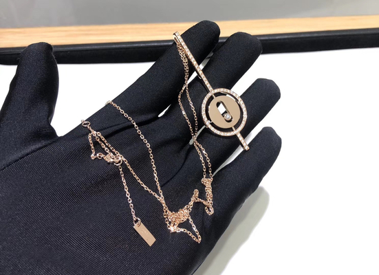 Lucky Move 13.4mm 0.2ct VS Rose Gold Diamond Necklace  jewelry instagram