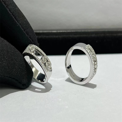 디자인 보석 18k 금 다이아몬드 반지 백 금 다이아몬드 반지 기념일 파티