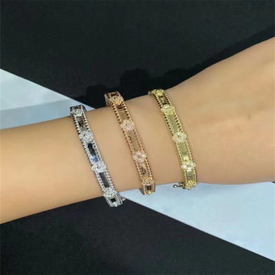 순금 Custom Brand 주얼리 18k 로즈 골드 PerléE 스위트 클로버 팔찌