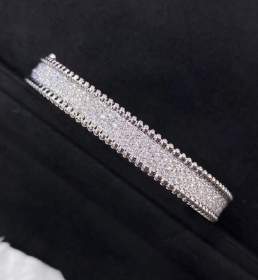 펄레 다이아몬드 팔찌, 3 줄, 중형 모델 18K 백금, 다이아몬드 하이 주얼리